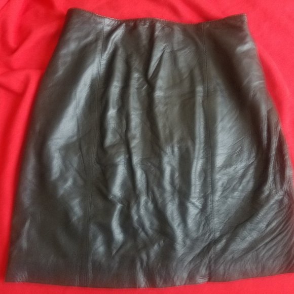 Vintage Wilsons 1990's Black Leather mini skirt - Picture 1 of 2